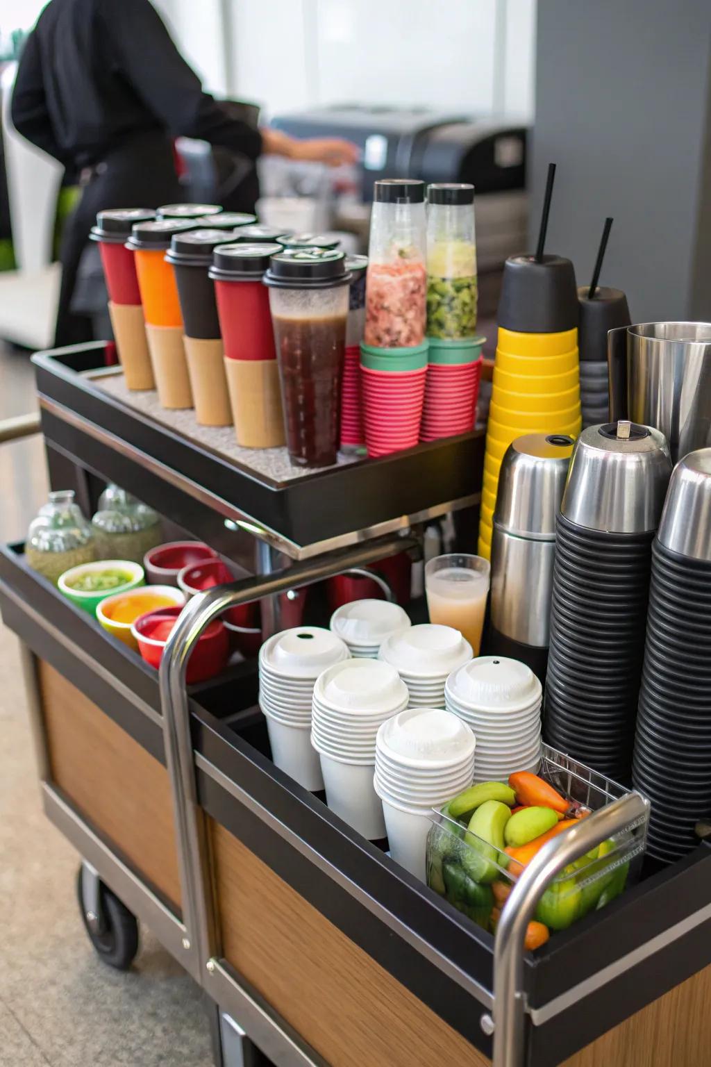 A cart that’s great for coffee, tea, or cocktails.