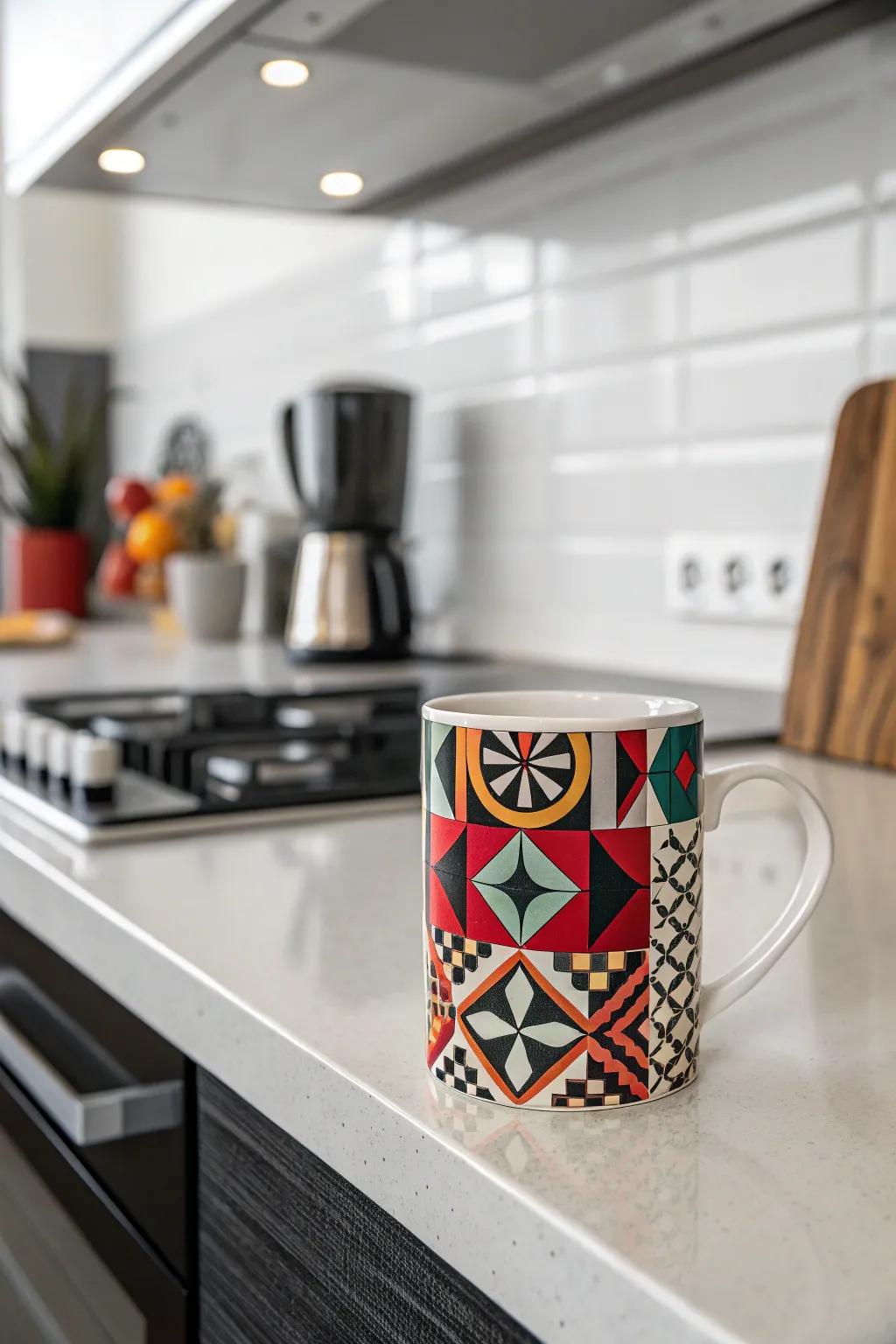 Geometric patterns for a modern cup design.