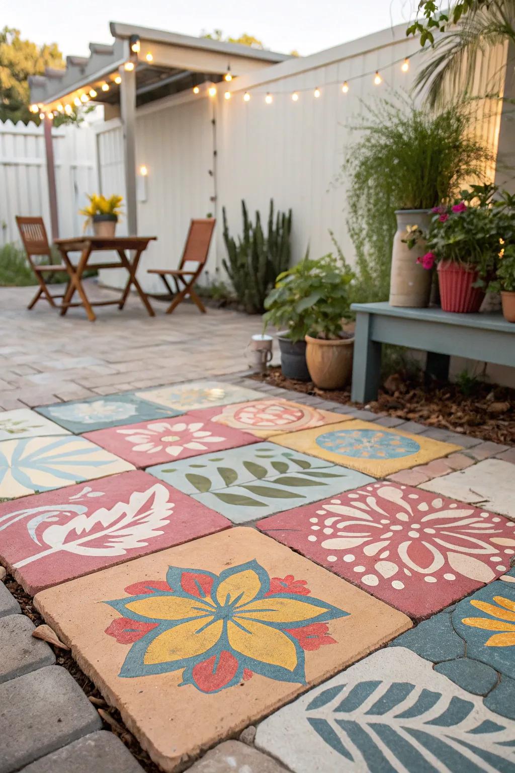 Make your patio pop with painted ground covers.