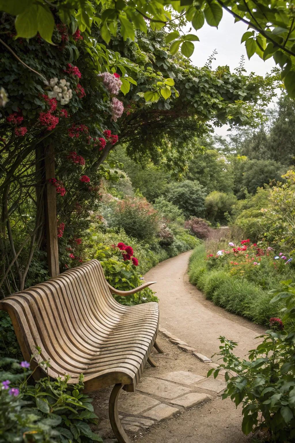 A seat exhibiting flowing forms inspired by nature.