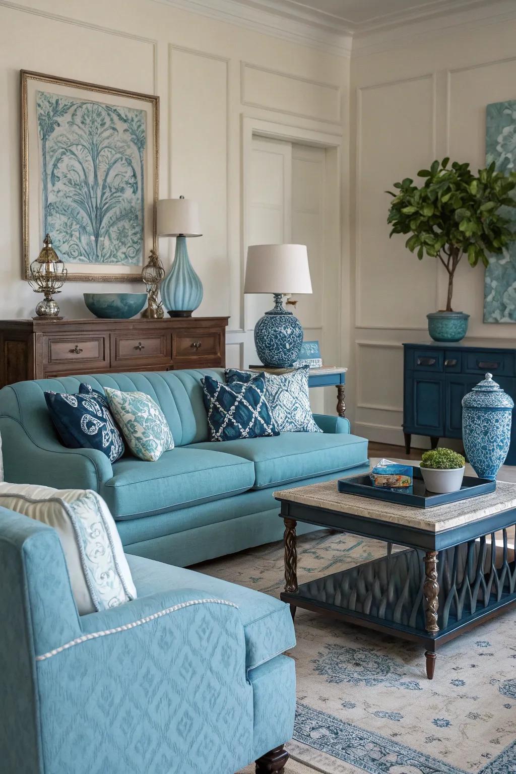 A uniform hues brings harmony and sophistication to your living room.