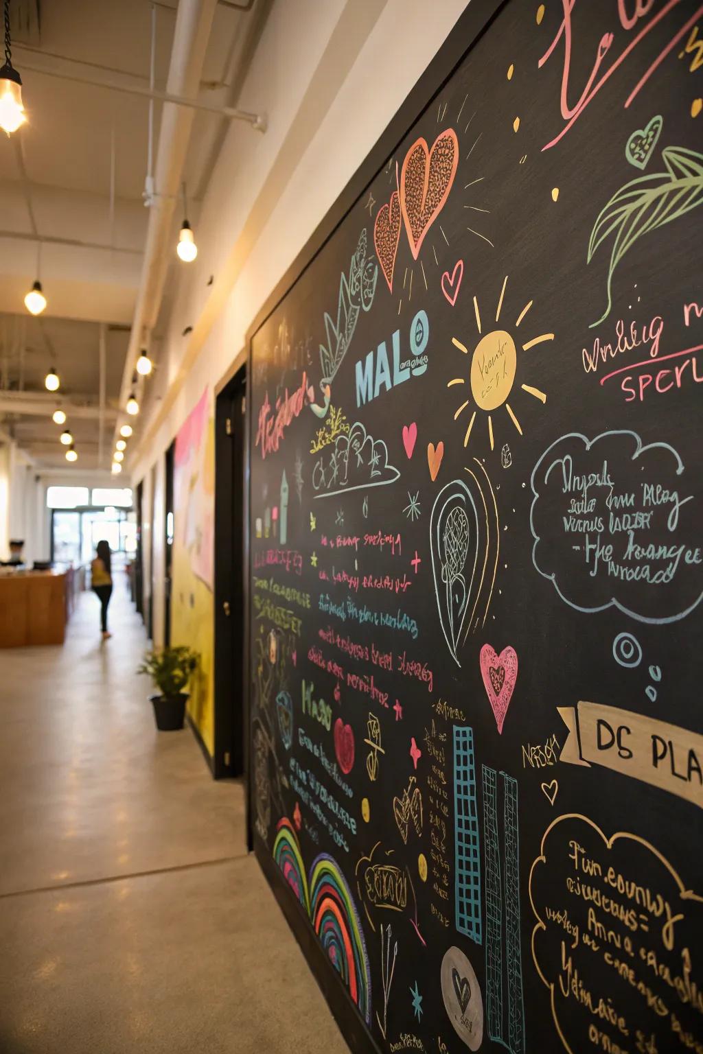 Writable walls offer endless creativity.