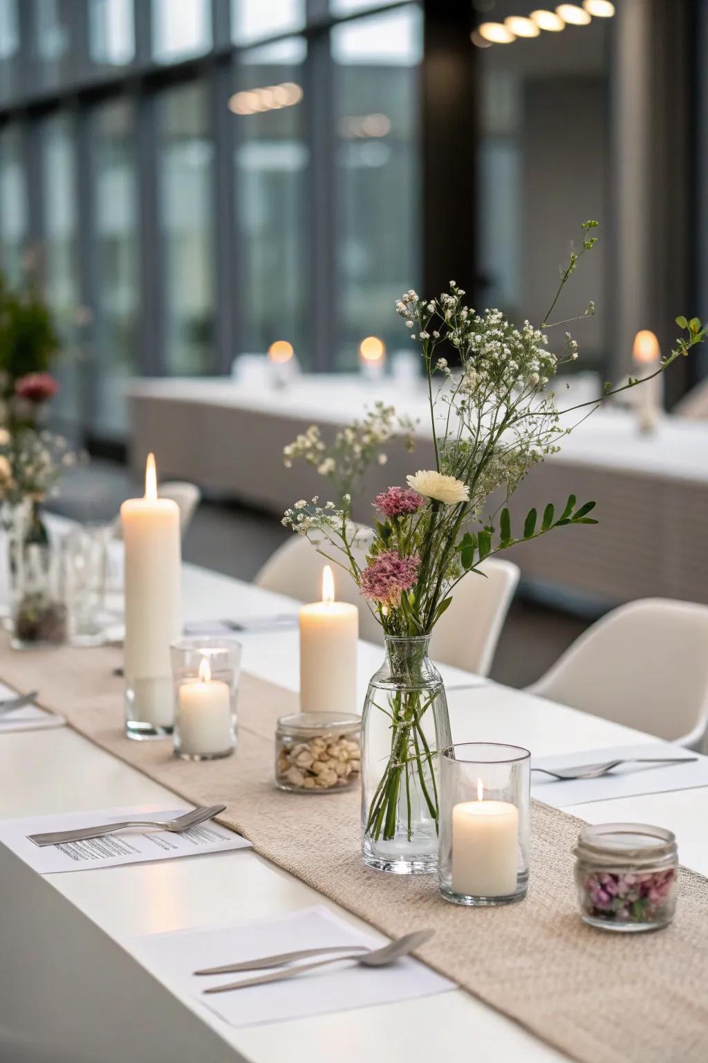 Simple beauty with simple, classy centerpiece designs.