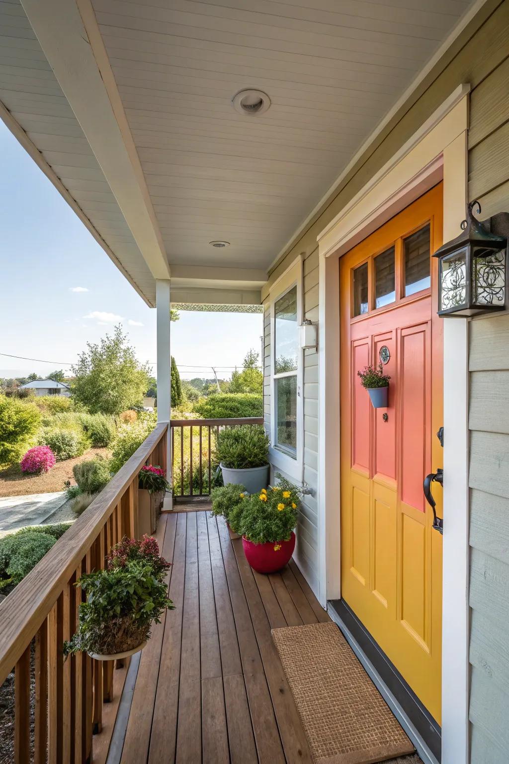 A burst of color adds vibrancy and personality to your porch.