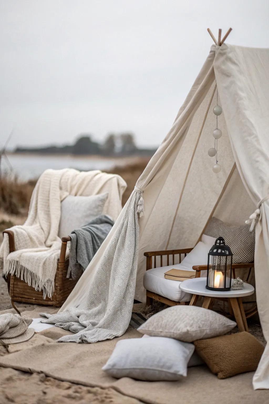 A simple calm area for peaceful vibes.