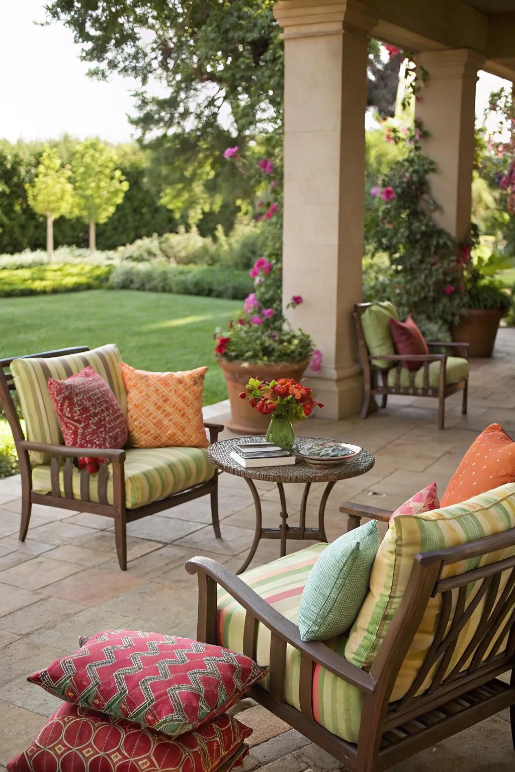 Weatherproof textiles ensure durability and style.