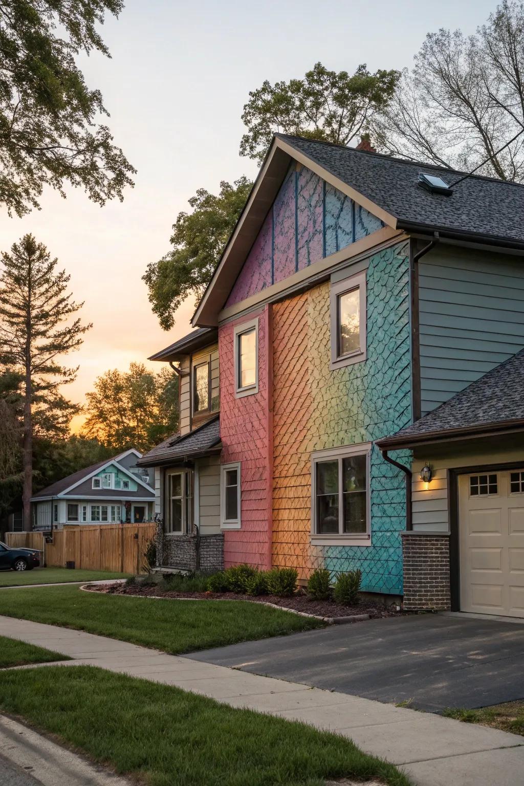 A dynamic facade transforming with the environment.