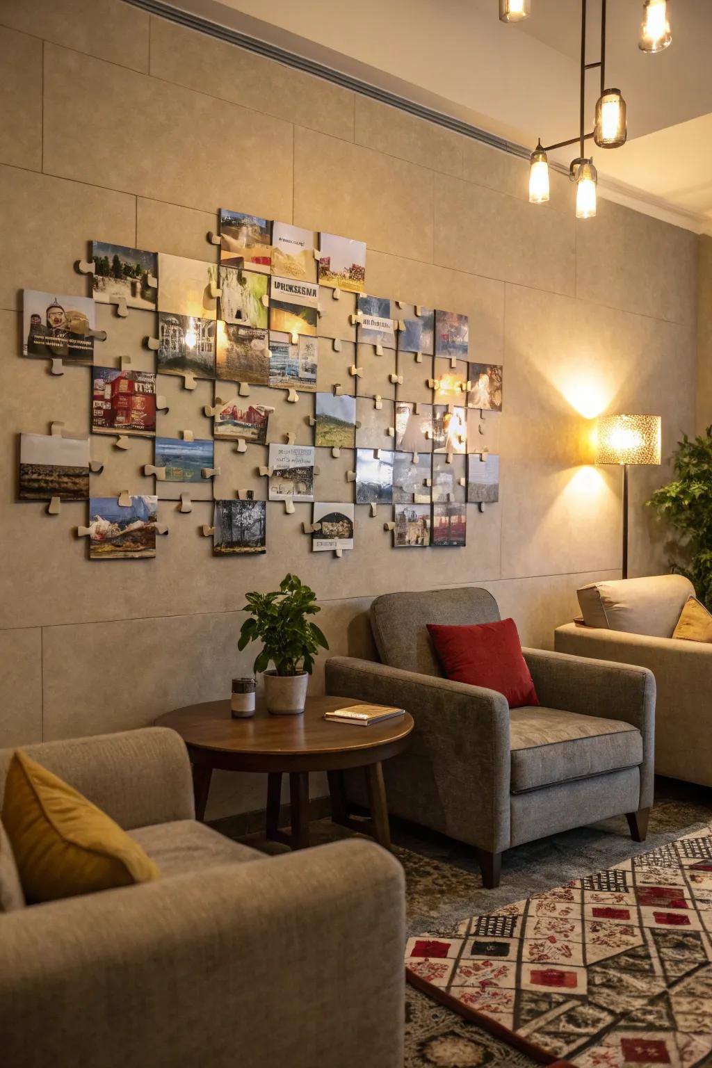 Photo tile puzzles invite.