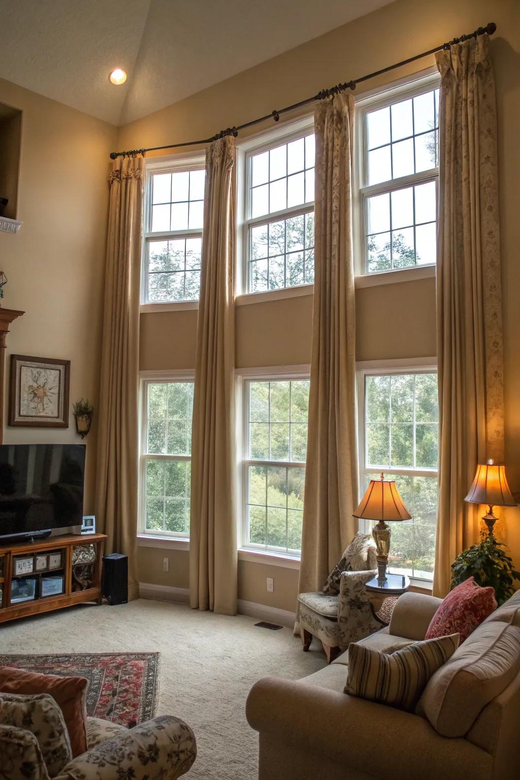 Multi-panel curtains provide flexible and adaptable window coverage.