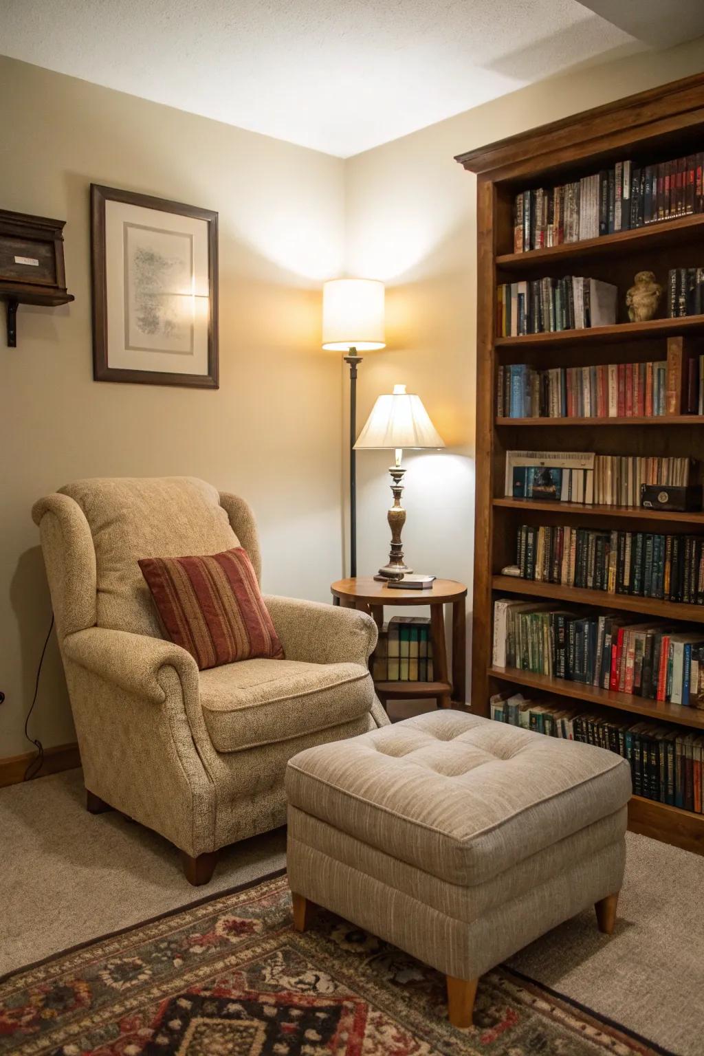 Furniture grouping creates areas.