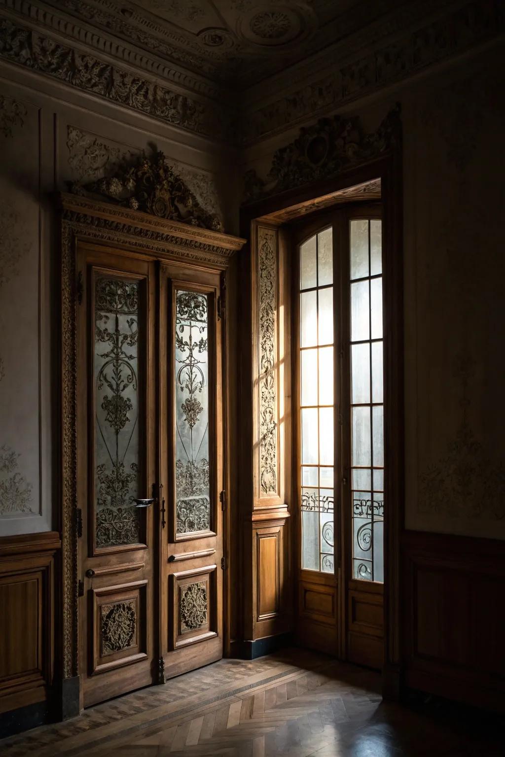 A room showcasing panel interior doors.