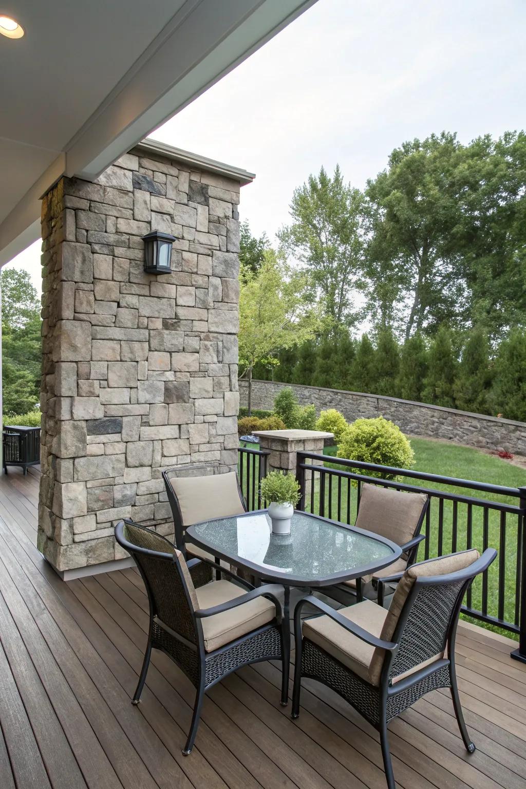 A stone wall offering strength and a striking design.