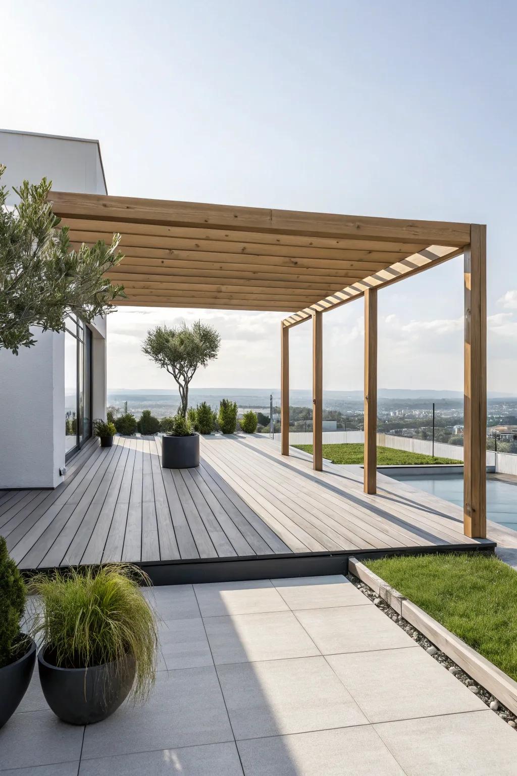 A smooth, bare-bones frame for a modern deck esthetic.