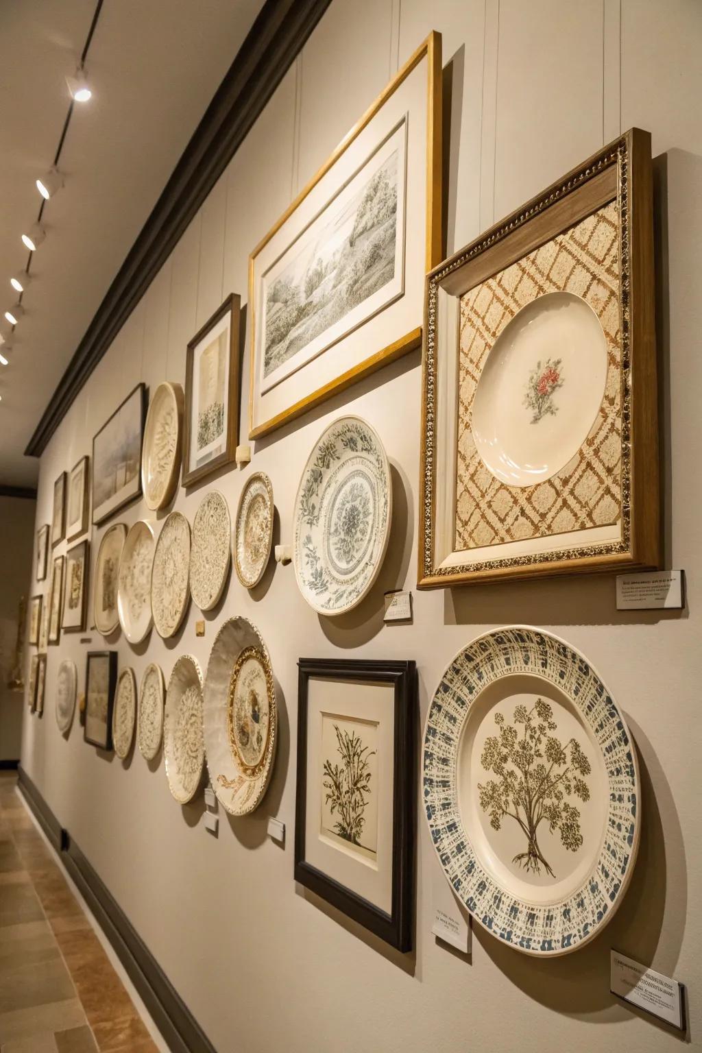 Enclosed dishes transform into sophisticated wall art.