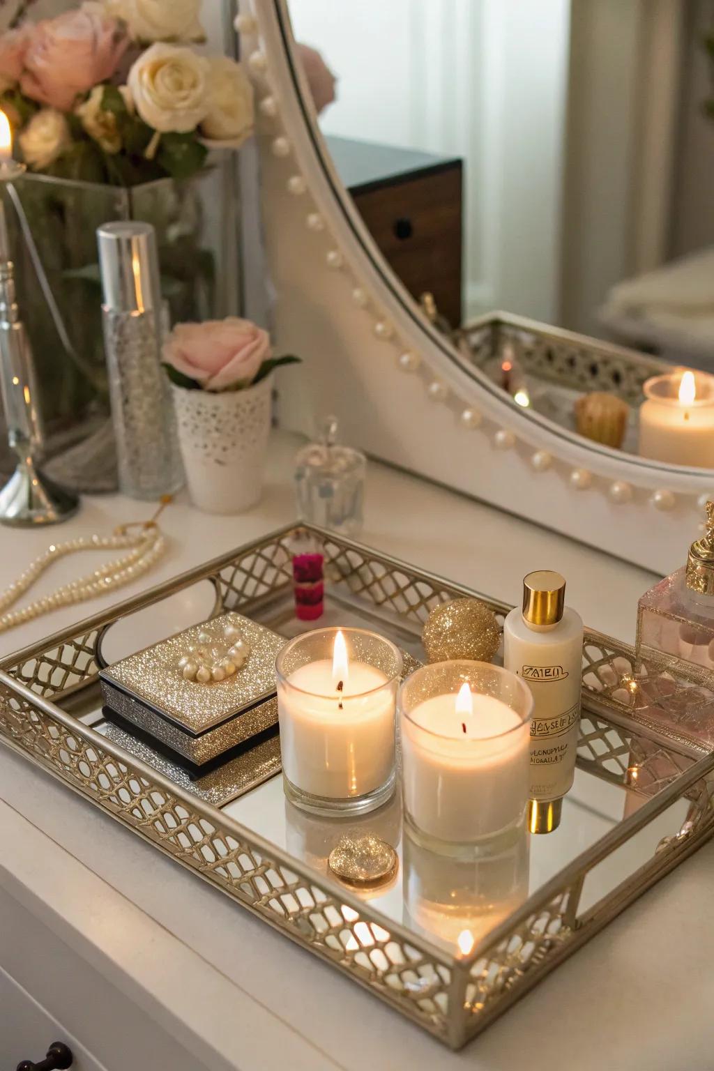 Reflective beauty with a reflective platter.