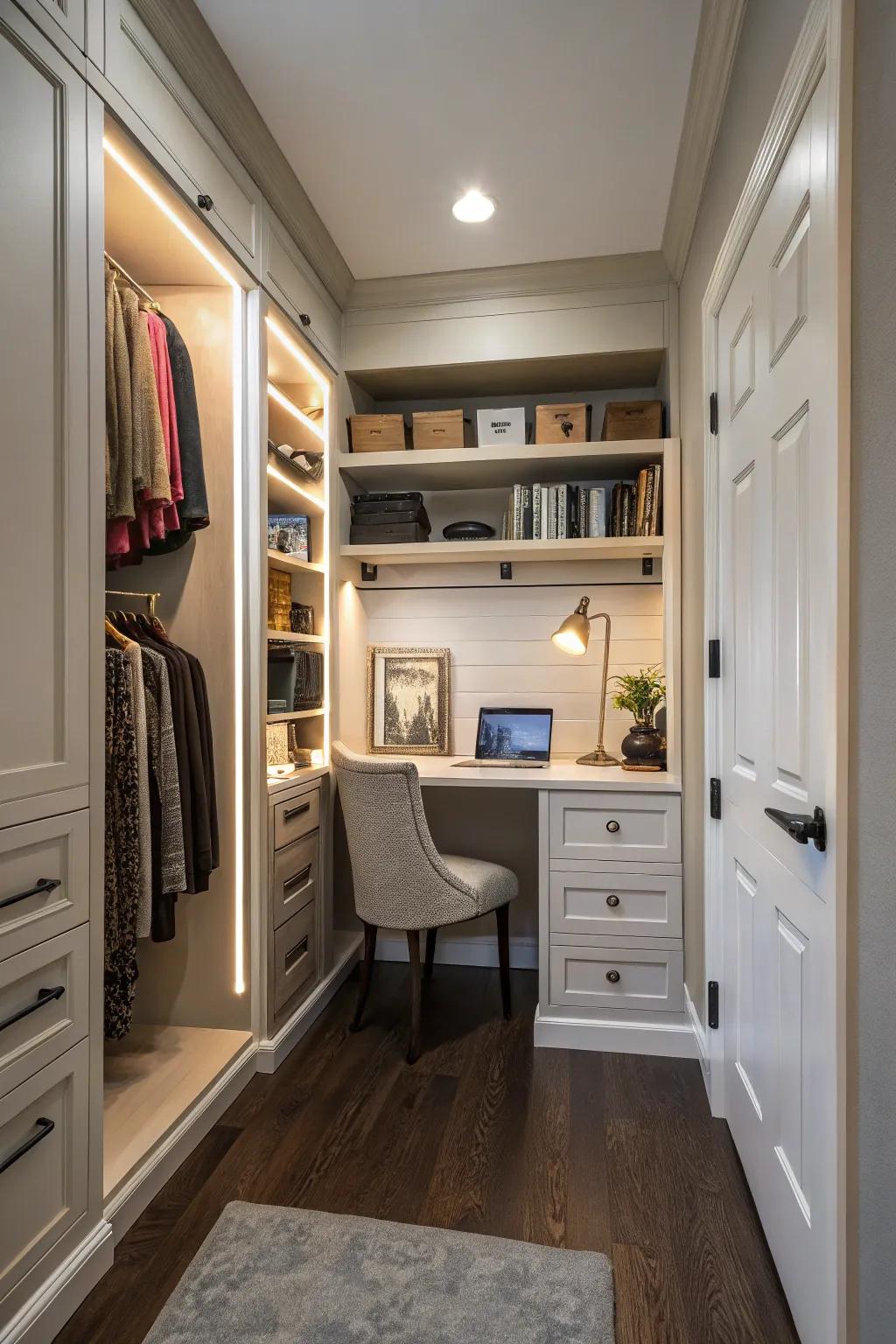 Build a multiuse area using a hidden workstation.