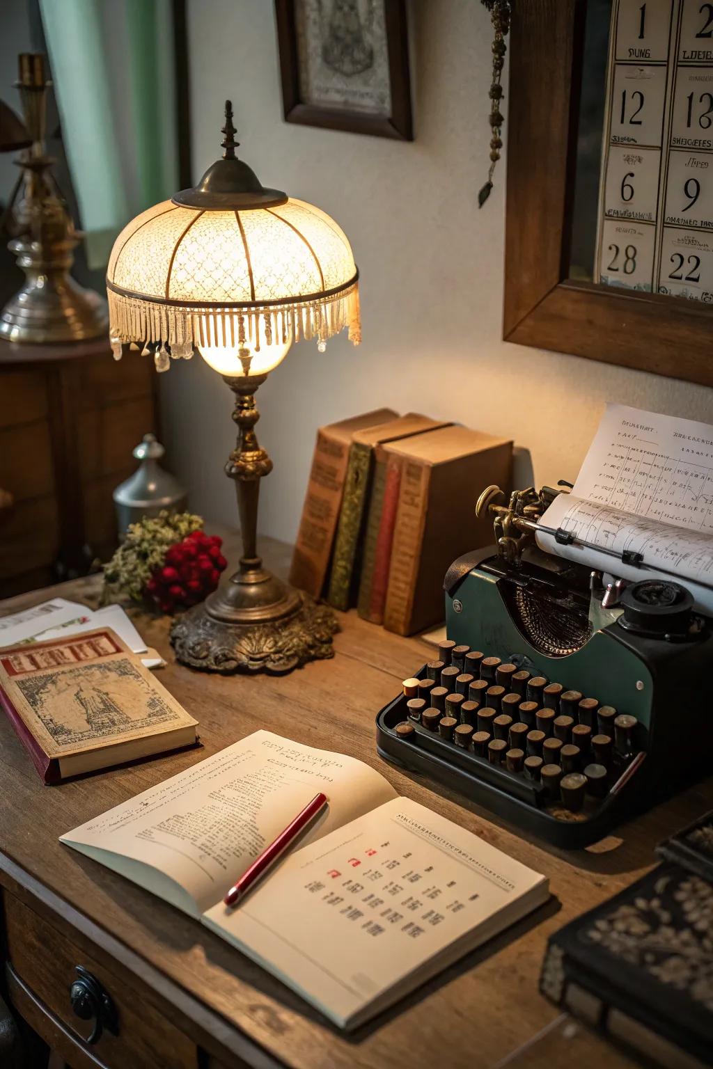 Vintage treasures infuse your desk with personality and heritage.