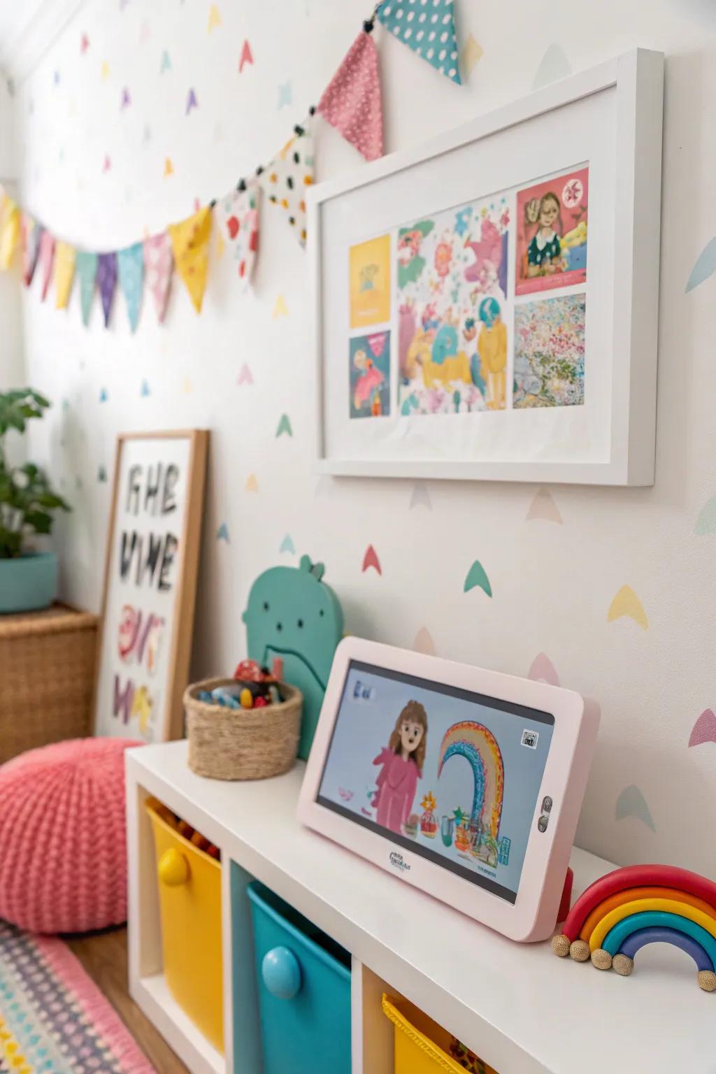 A digital display gives a child's room some extra flair.
