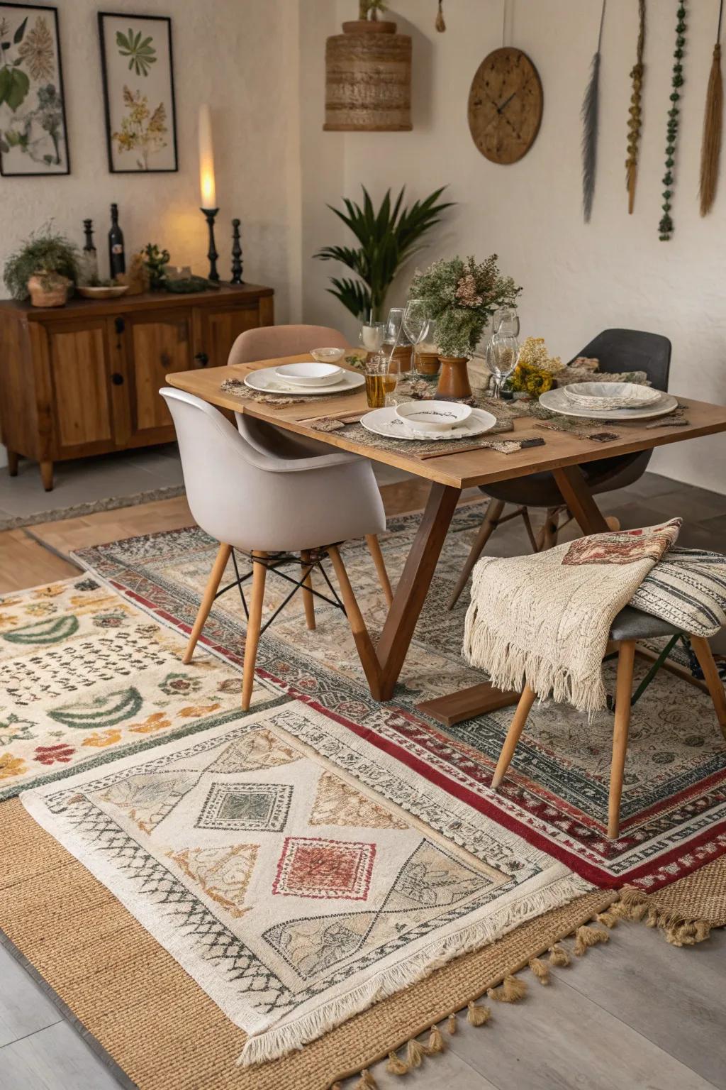 Create a personalized space with eclectic layering.