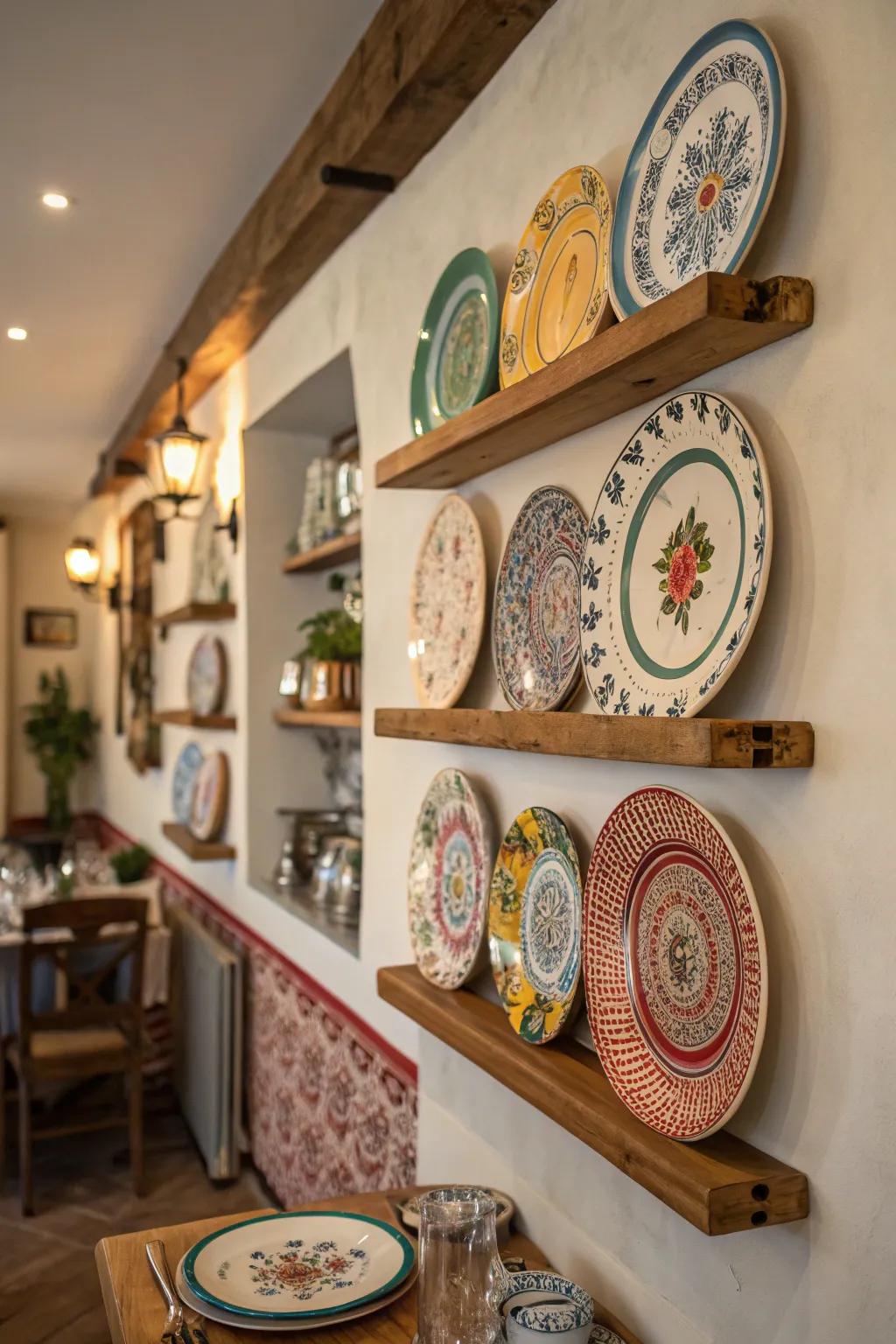 Wooden elements add warmth and character to plate designs.