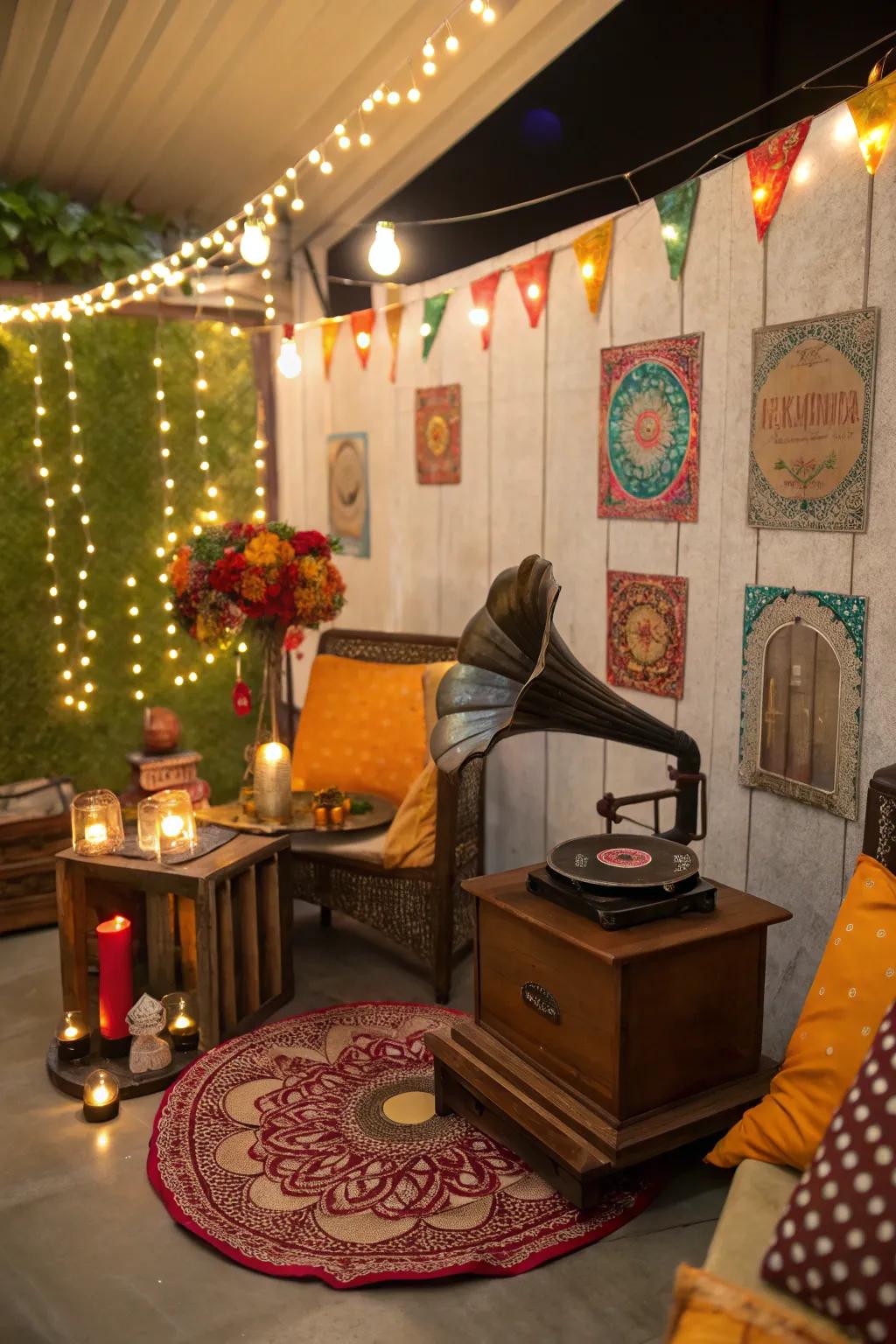 Nostalgic vintage items bringing character to the corner.