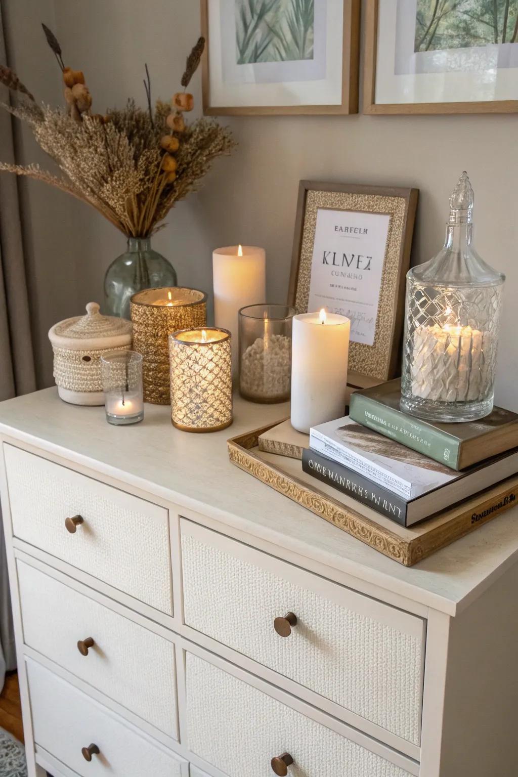 Styling in threes creates visual equilibrium.