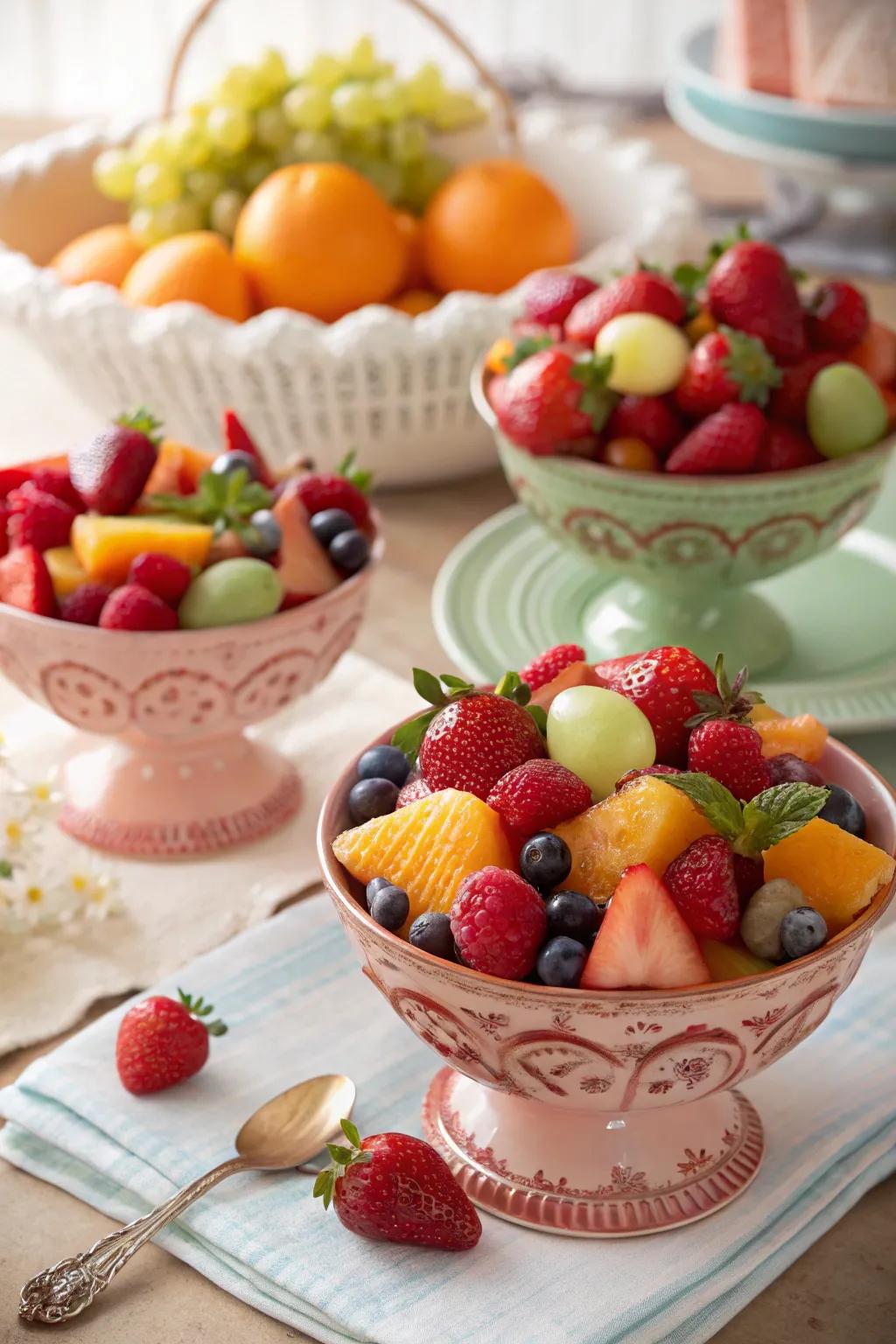 A revitalizing and visually inviting fruit salad with a seasonal twist.