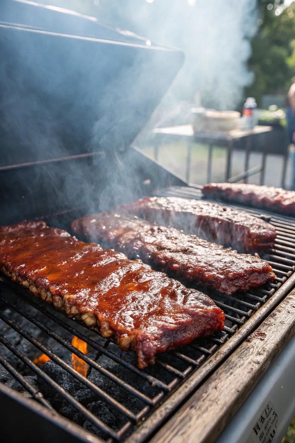 Soft BBQ ribs with a rich glaze.