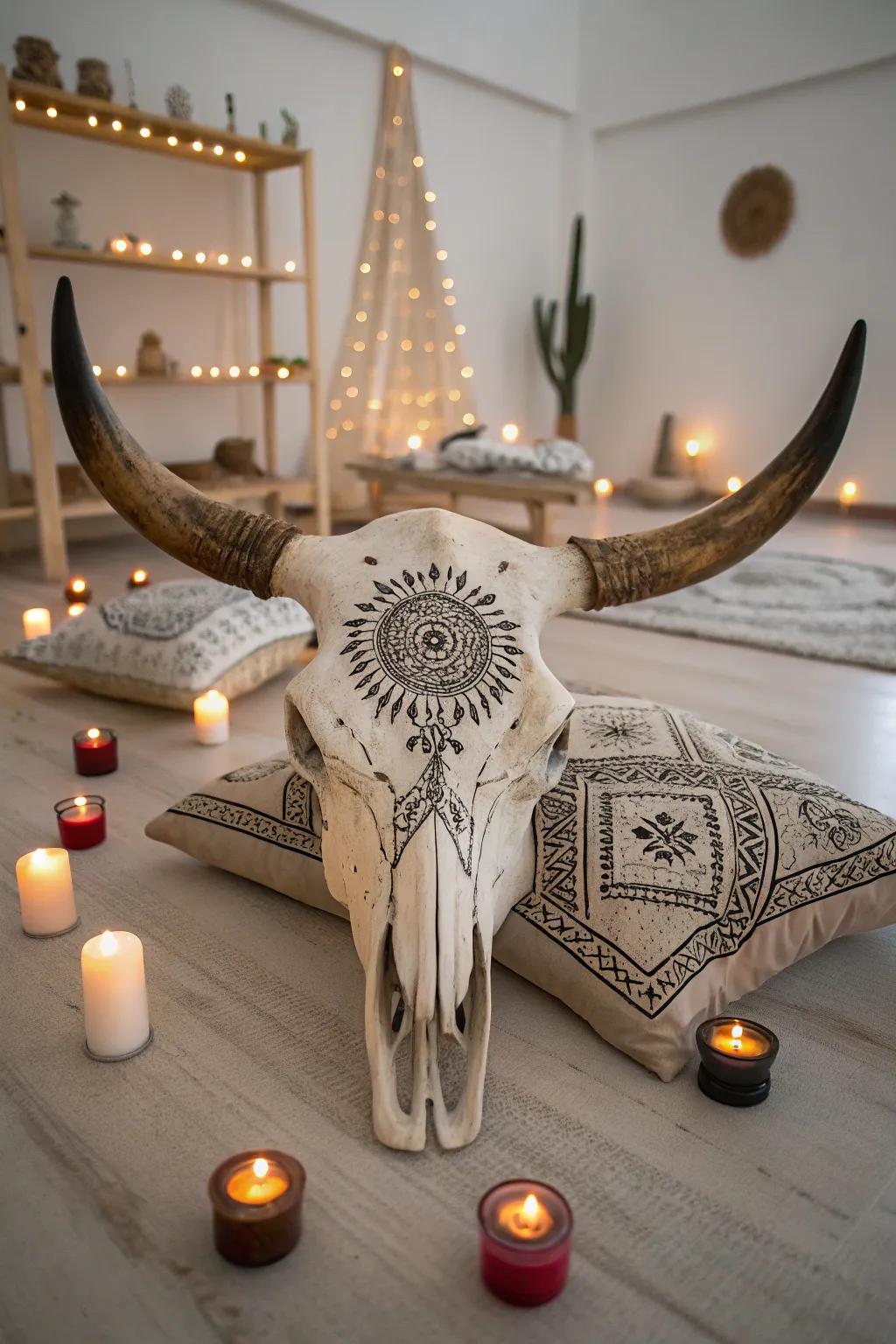 Mandala patterns contribute a spiritual touch to décor.