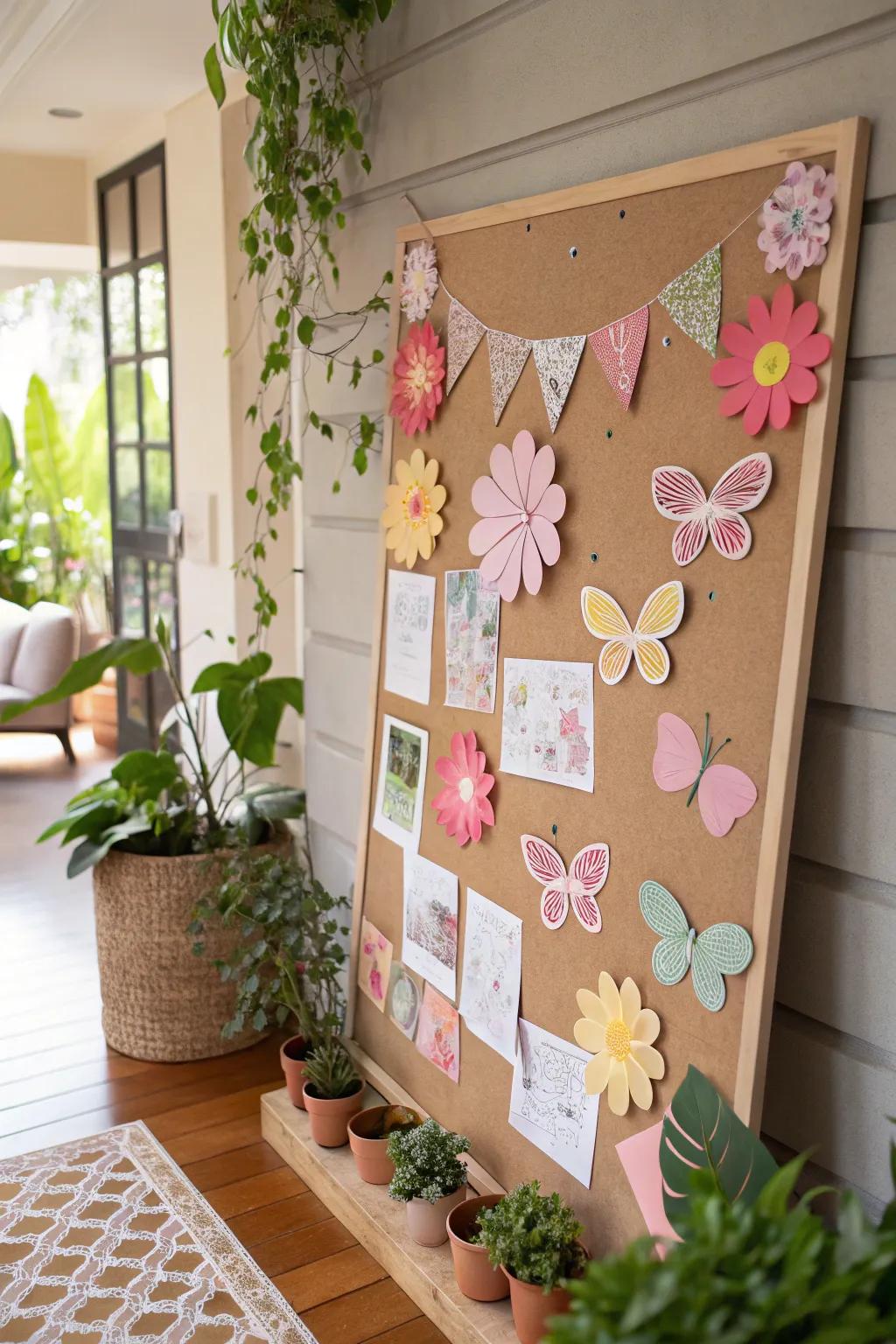 Permit your decor to bloom through a garden-themed board.