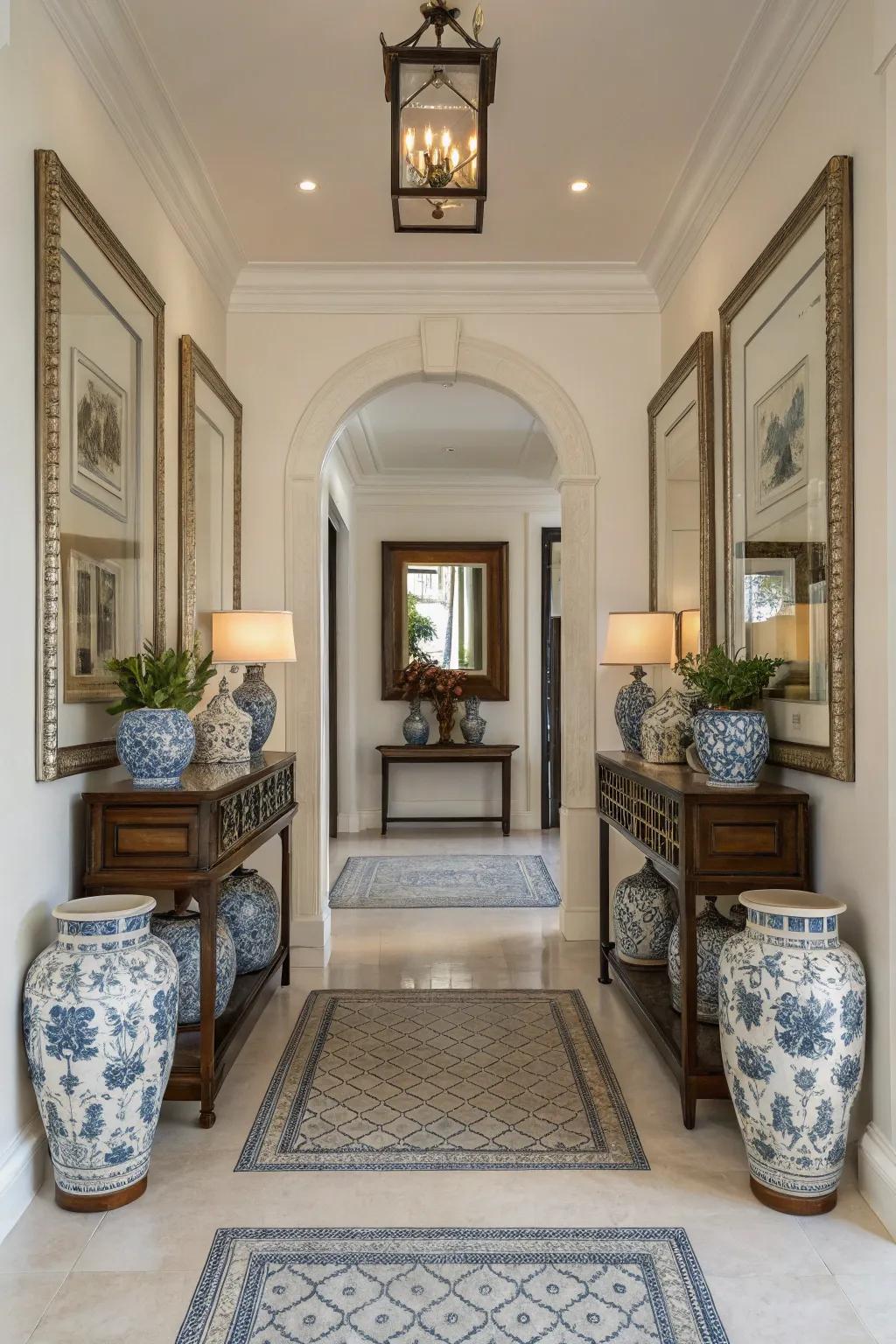 Symmetry creates balance and harmony in your entrance design.