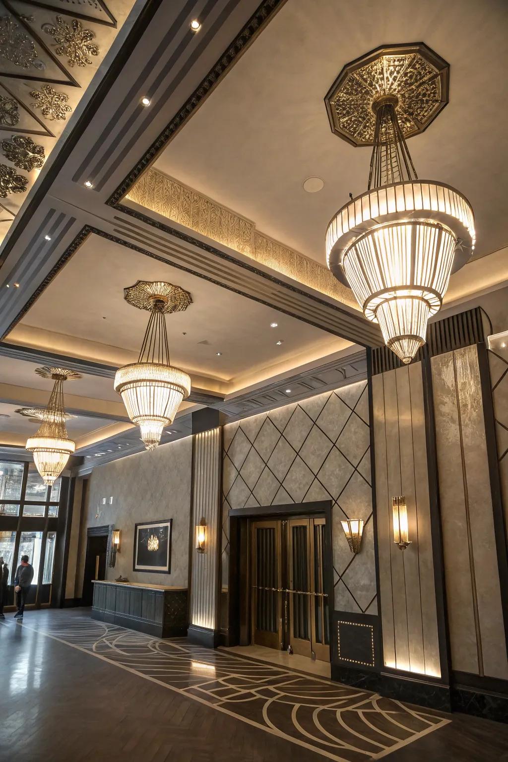 Art deco components for a sophisticated and glamorous touch.