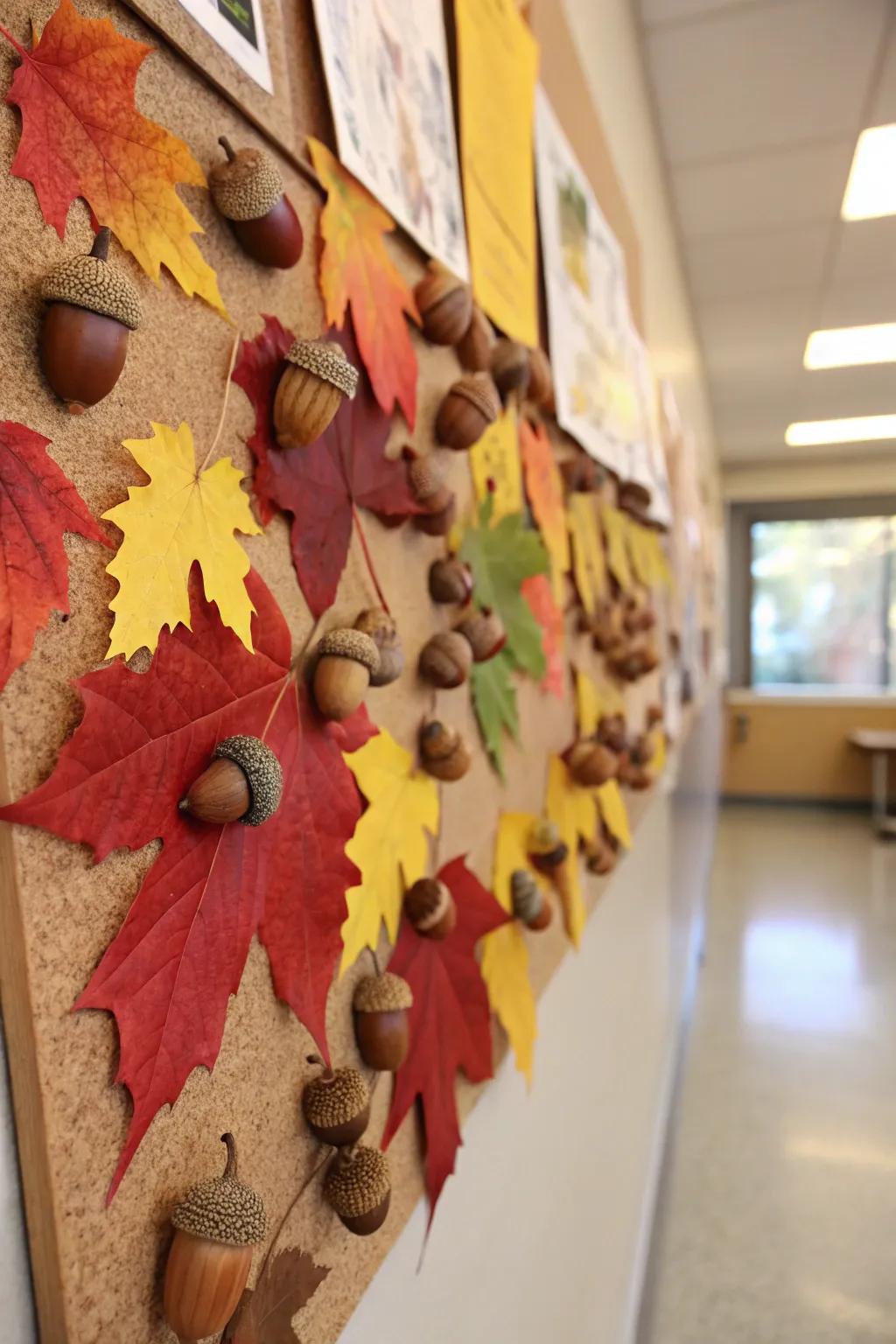 Acorns symbolize potential on this fall bulletin board.