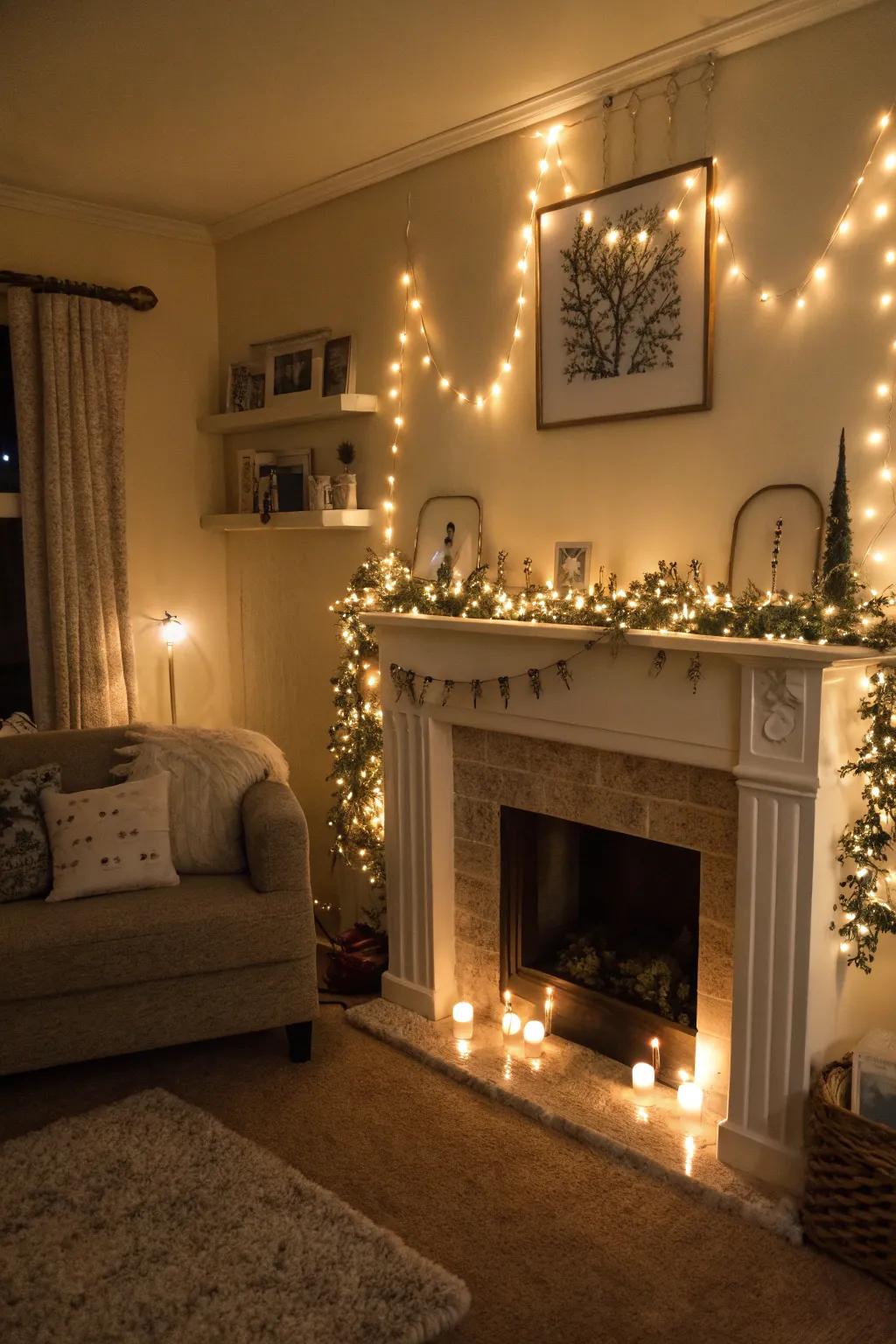 Twinkling lights infuse a warm, enchanting radiance into any environment.