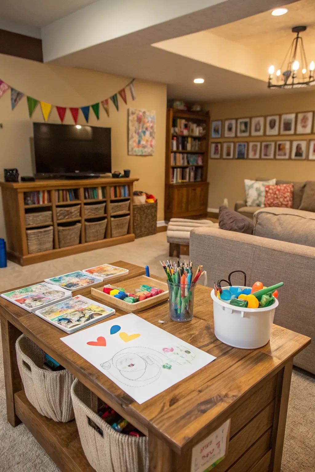 A craft corner inspiring creativity and fun.