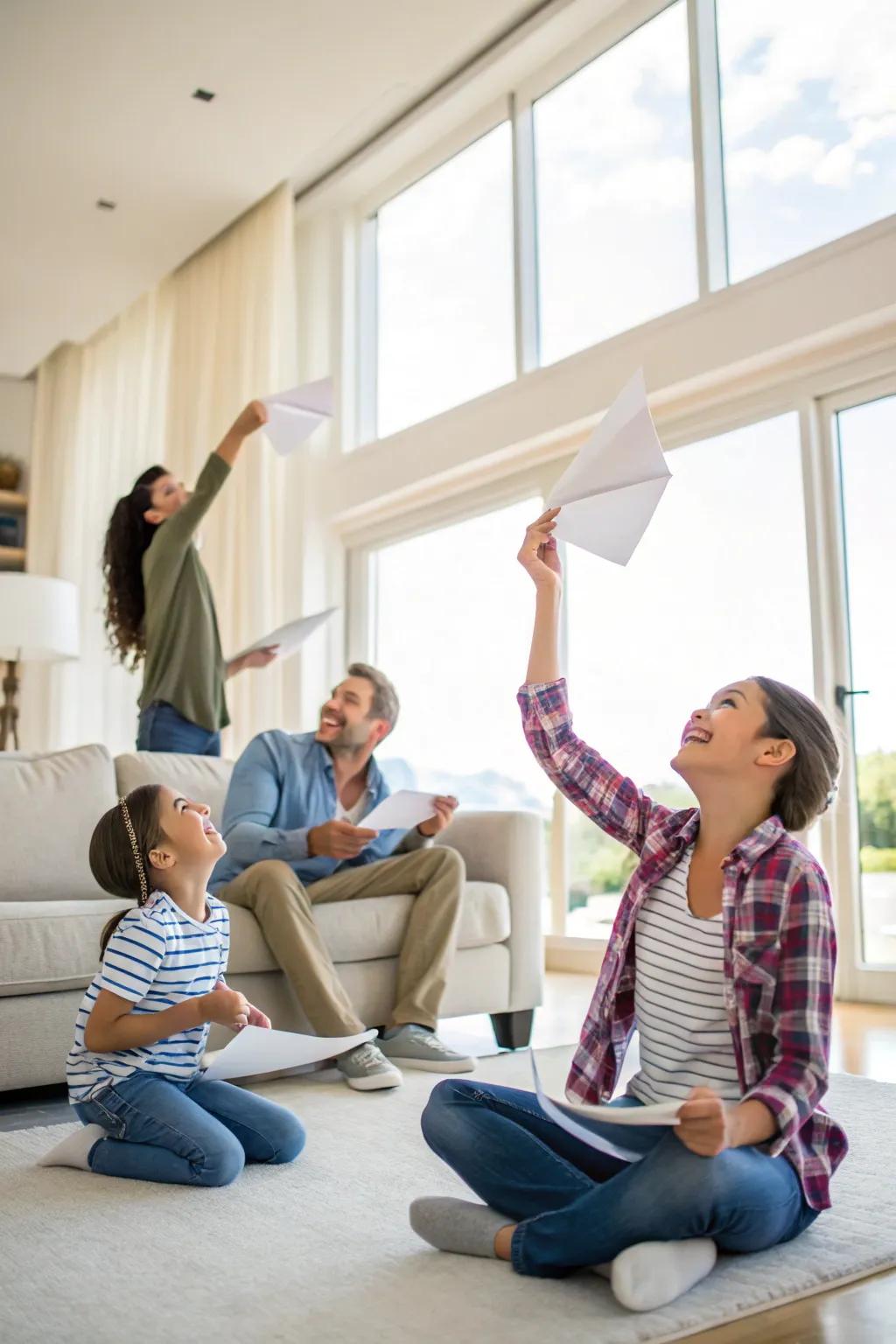 Paper glider contests stimulate ingenuity and amicable competition.