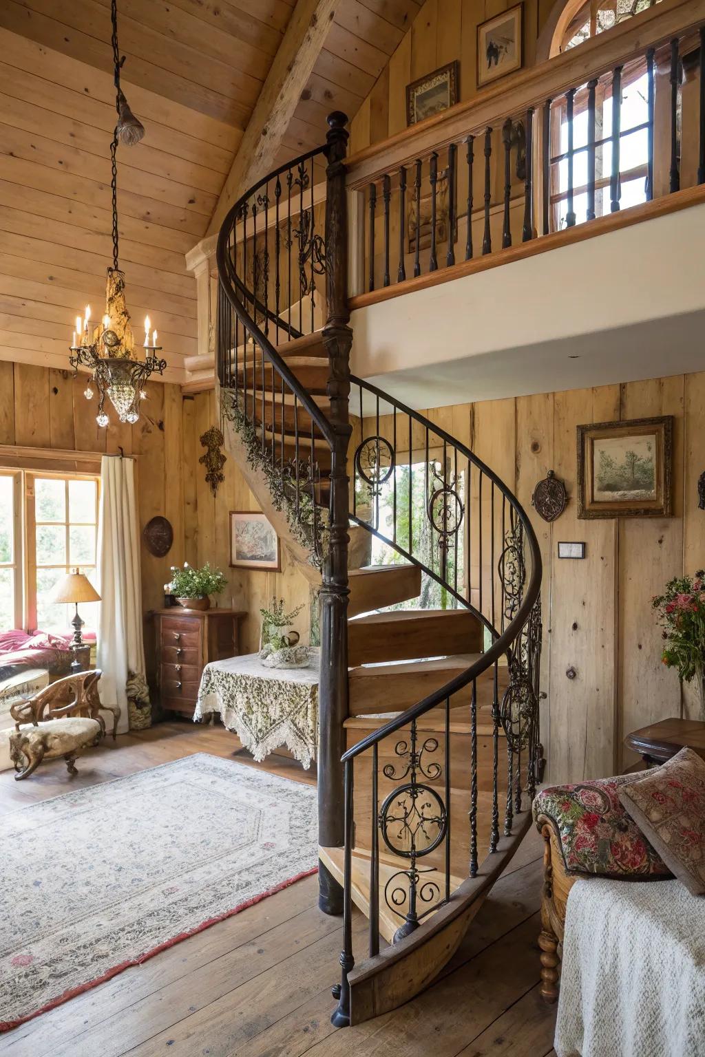 Spiral railings bring charm and whimsy.
