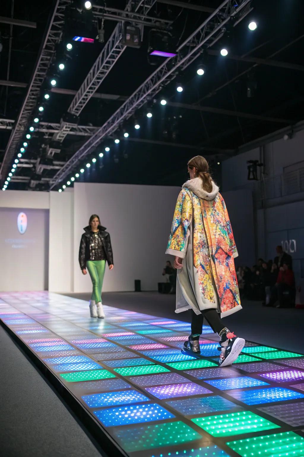 Diode floors add a modern and interactive dimension to the fashion runway.