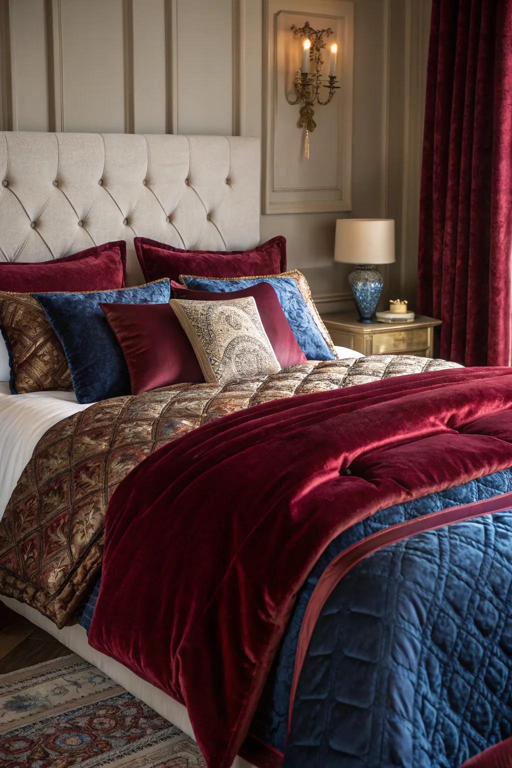 Luxurious layers creating a sumptuous and inviting atmosphere.