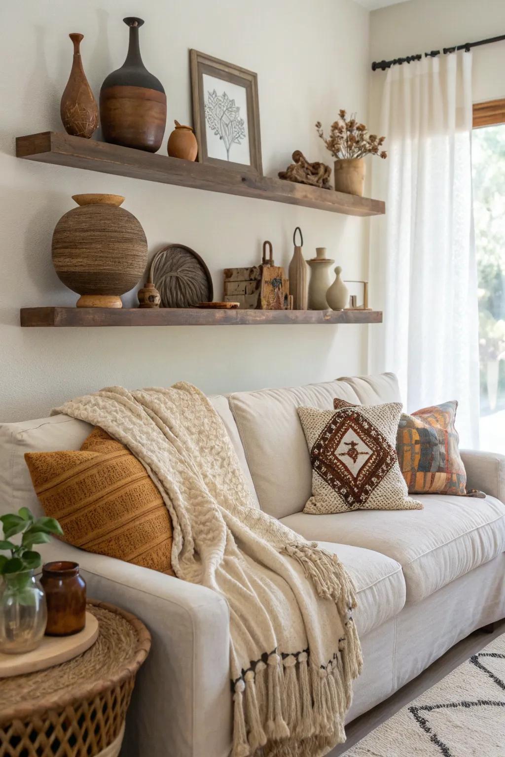 Artisan accents add cultural richness to your decor.