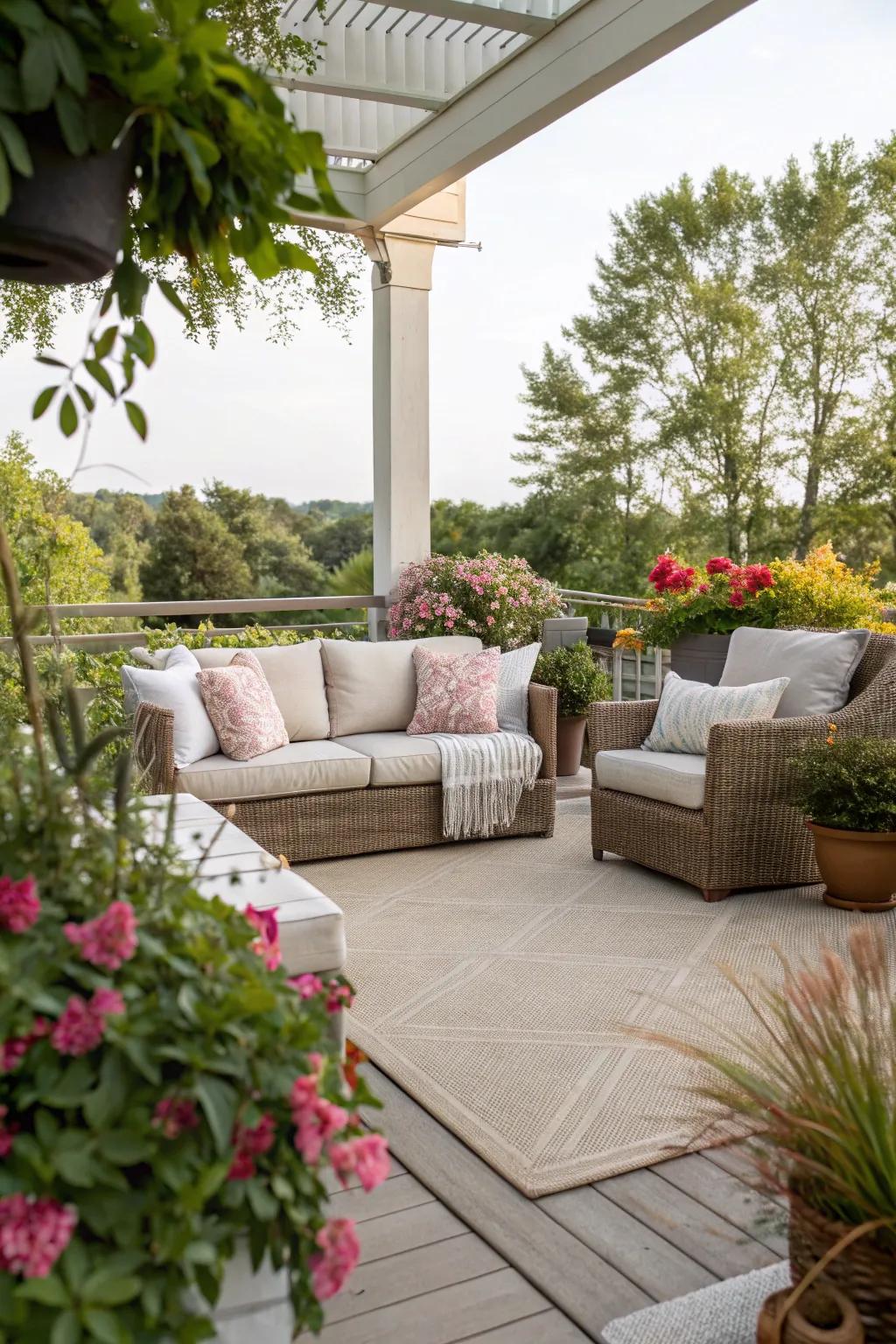 Outdoor mats help turn your patio or balcony into a comfortable and fashionable retreat.