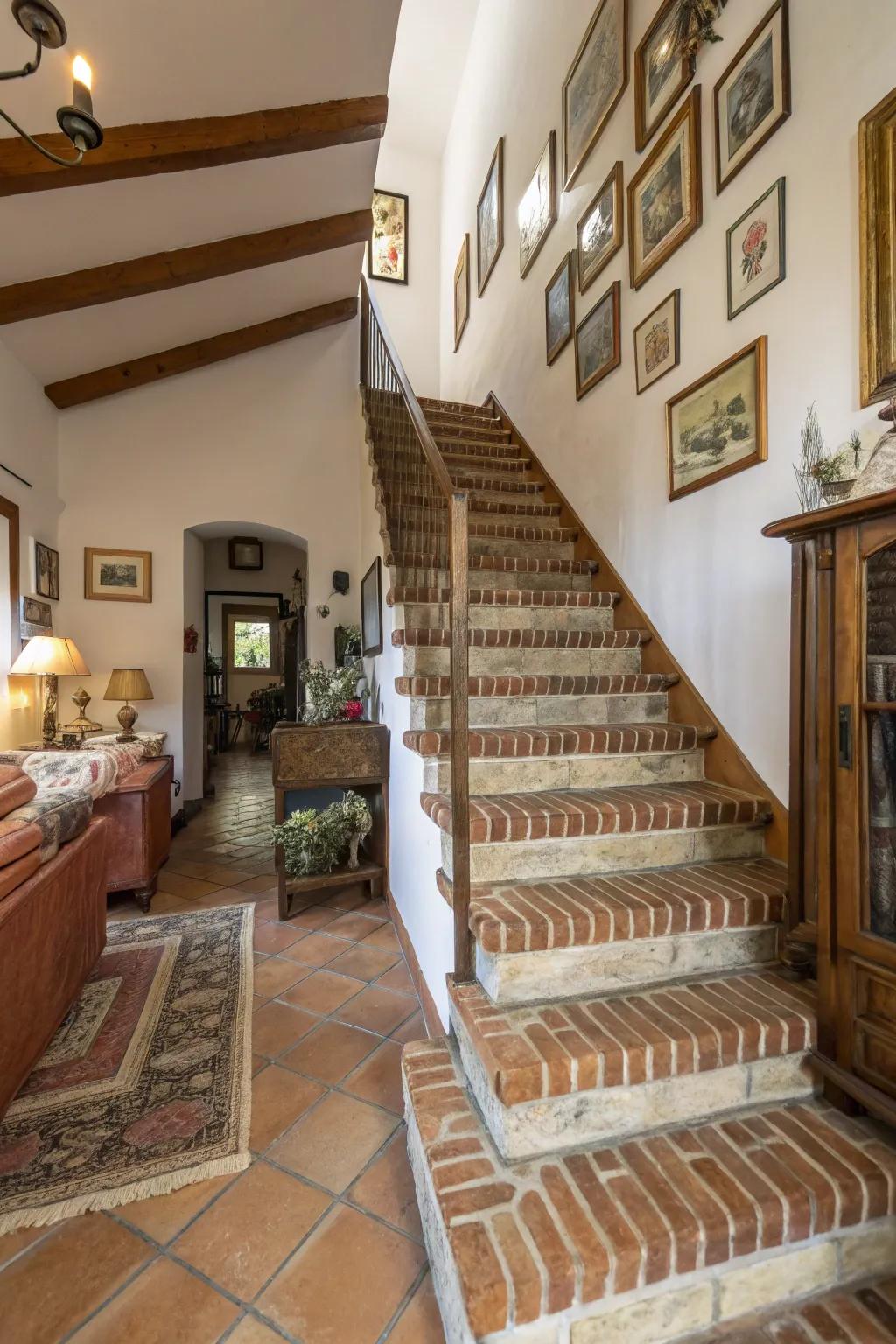 Natural stone stairs exude rustic charm and timeless appeal.