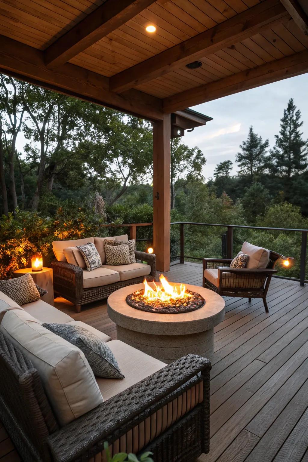 Warm up your evenings with a cozy bonfire spot.