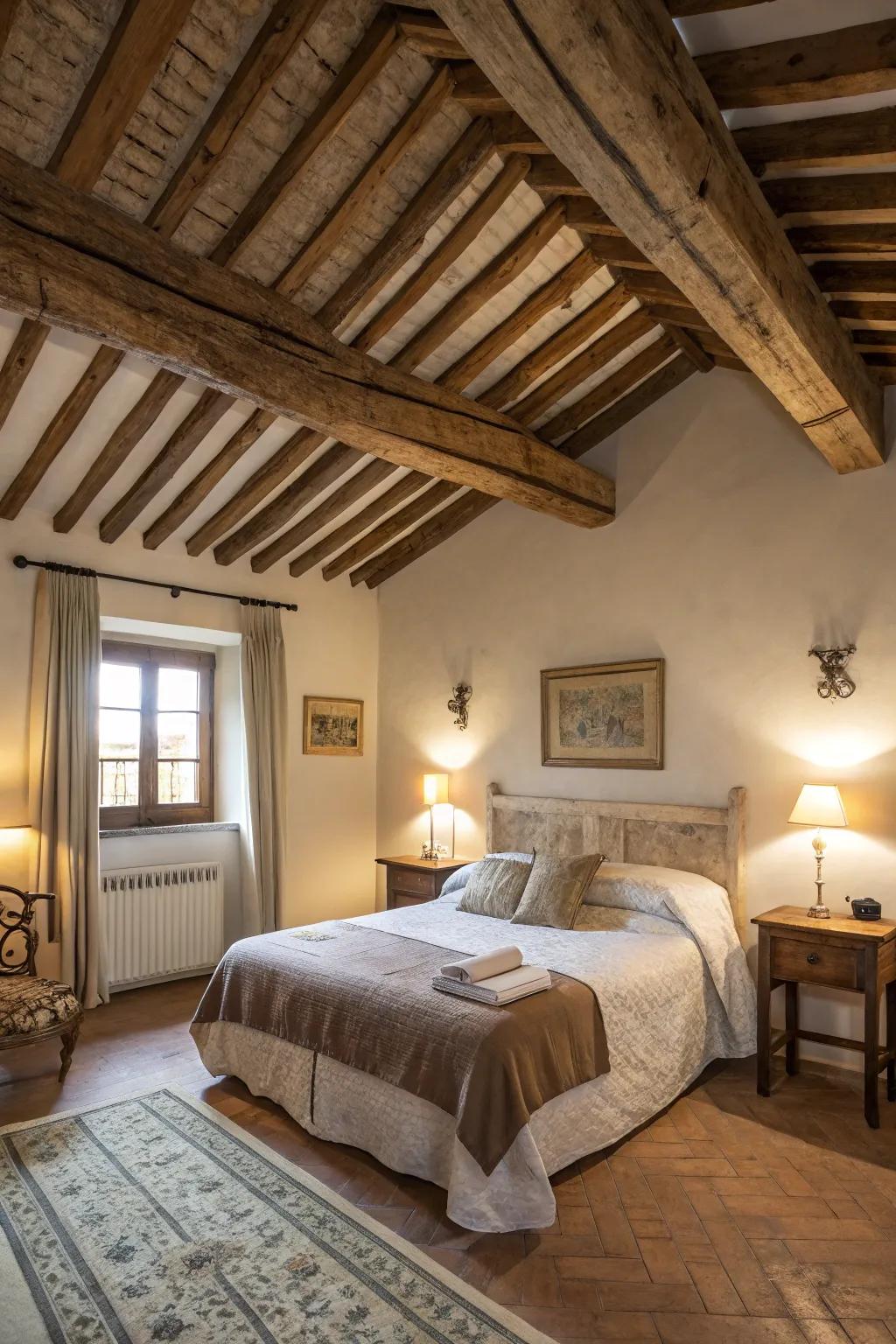 Timber beams contribute character and countryside charm.