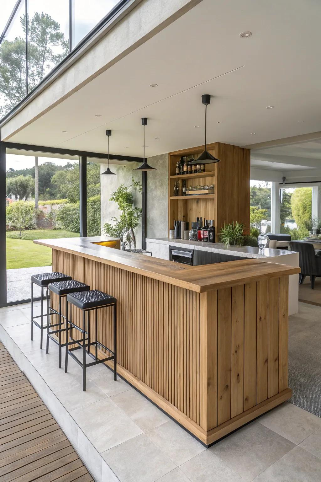 A green bar mixing style with environmental responsibility.