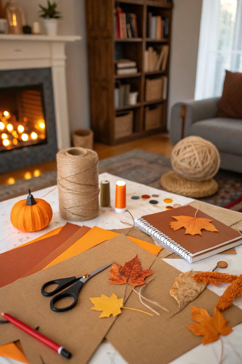 A creative personalized craft corner for Friendsgiving attendees.