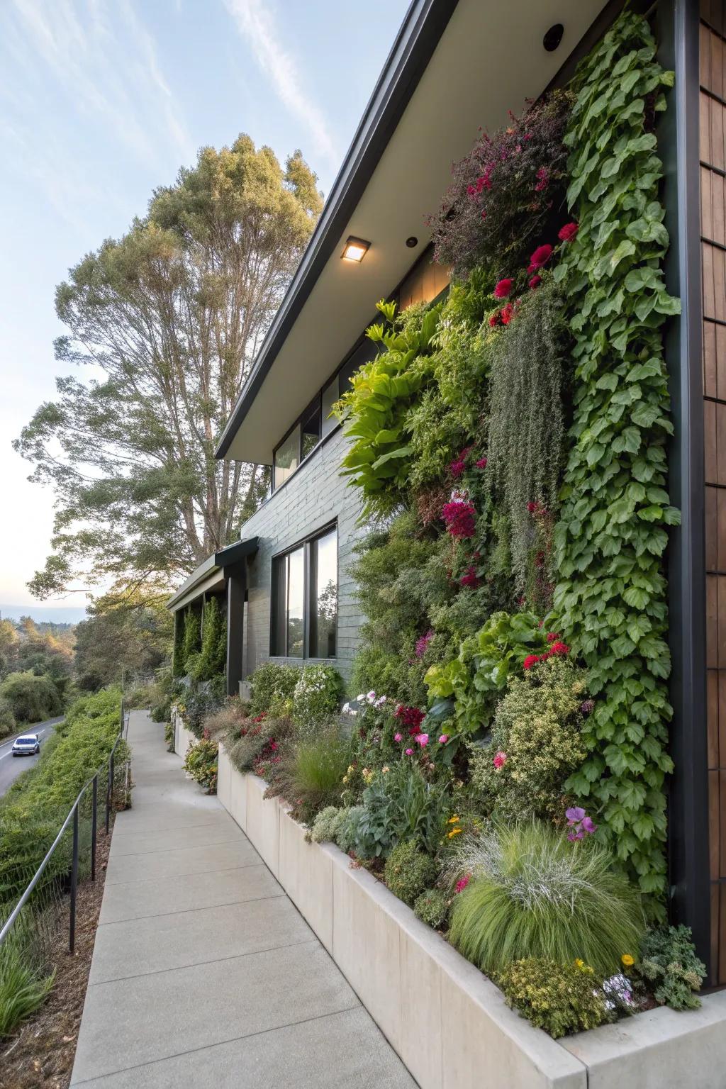 A living wall brings nature to your home’s exterior.