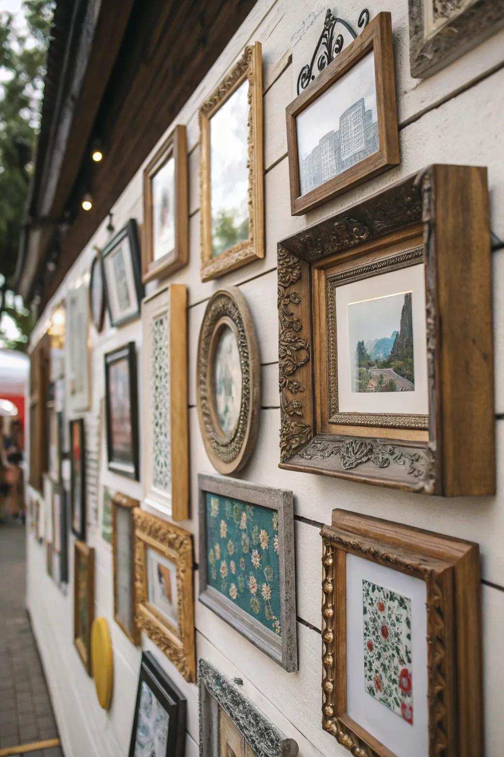 Eclectic ensemble with a mix of frame styles and materials.