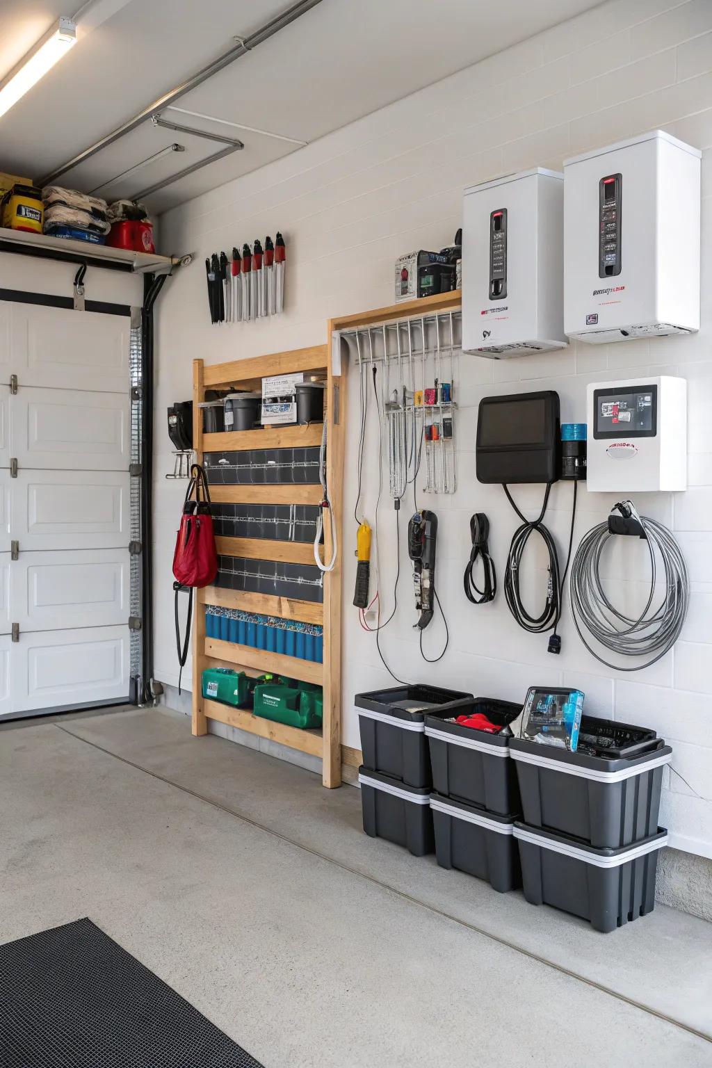 A charging station ensures devices are always ready for use.