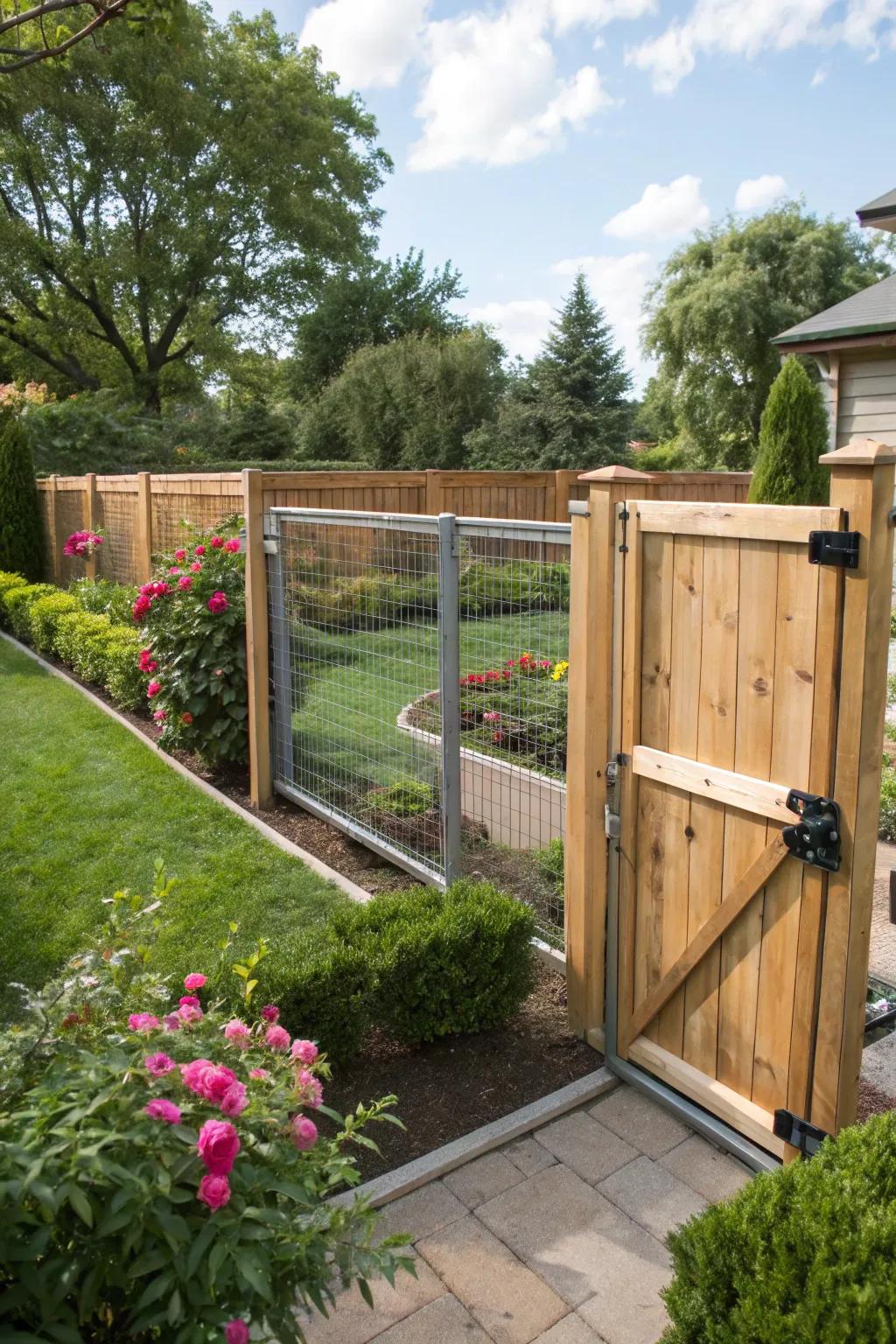 A double shield system effectively prevents jumping animals from getting into the garden.